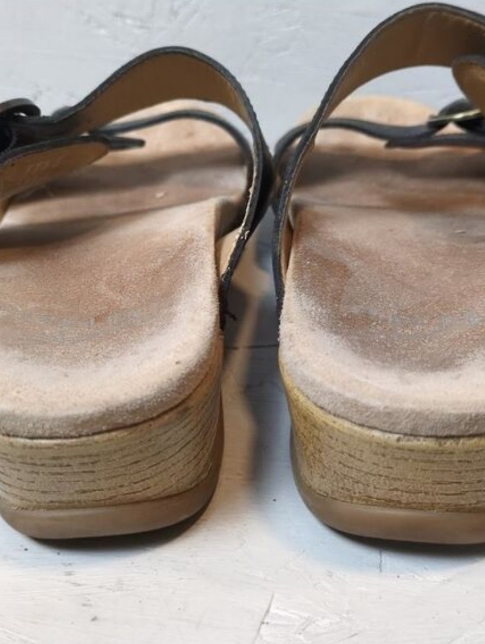 Dansko Sophie Black Leather Slip On Sandals 7.5 Slides Shoes Women's Size 38 - Picture 3 of 7